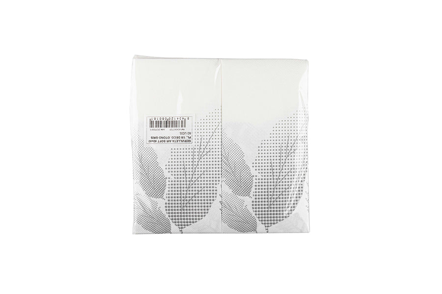 Servilleta Air Soft 40x40cm Pleg. 1/8 Deco. Otoño Gris, 480uds