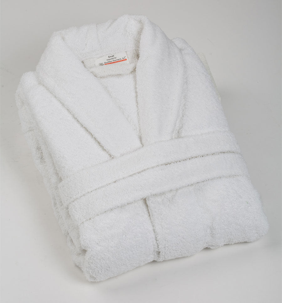 ; Peignoir blanc 400g Taille S (100% coton)