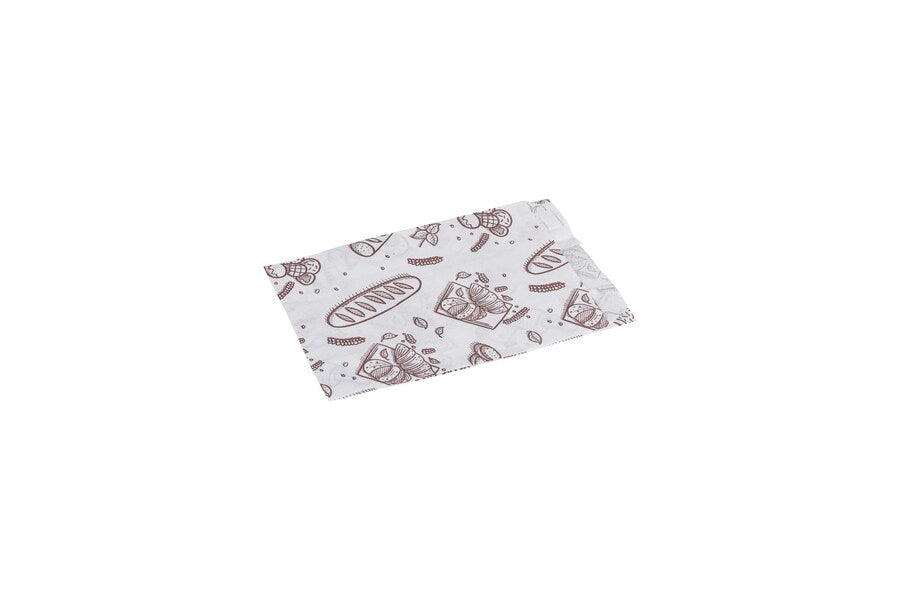 Bolsa Papel 12+6x20cm 40gr. Blanco Deco. Bakery