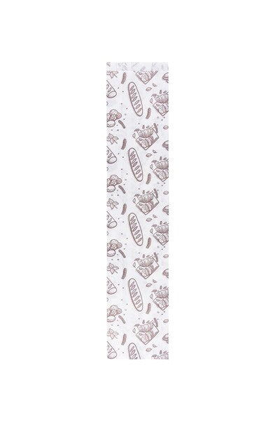 Bolsa Papel 12+6x50cm 40gr. Blanco Deco. Bakery