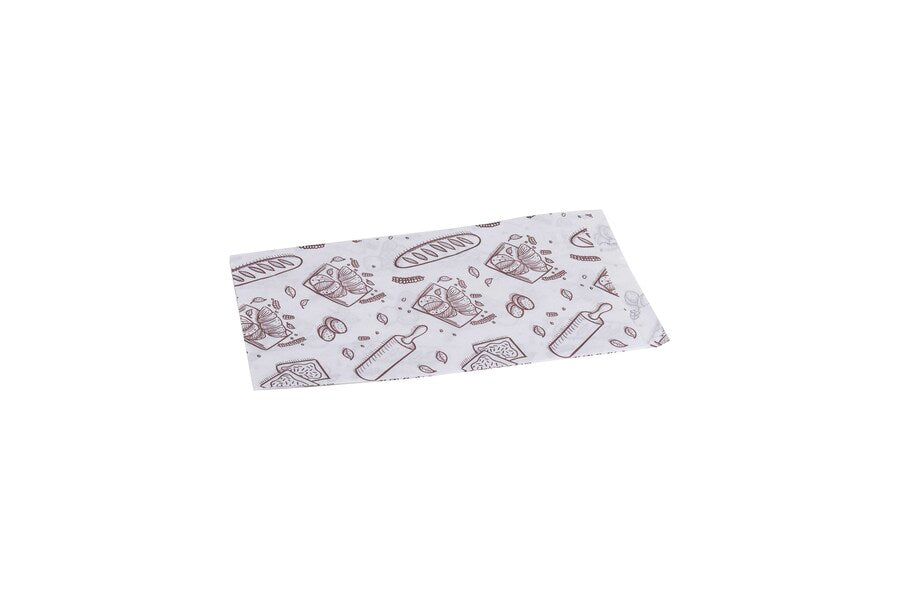 Bolsa Papel 14+7x28cm 40gr. Blanco Deco. Bakery