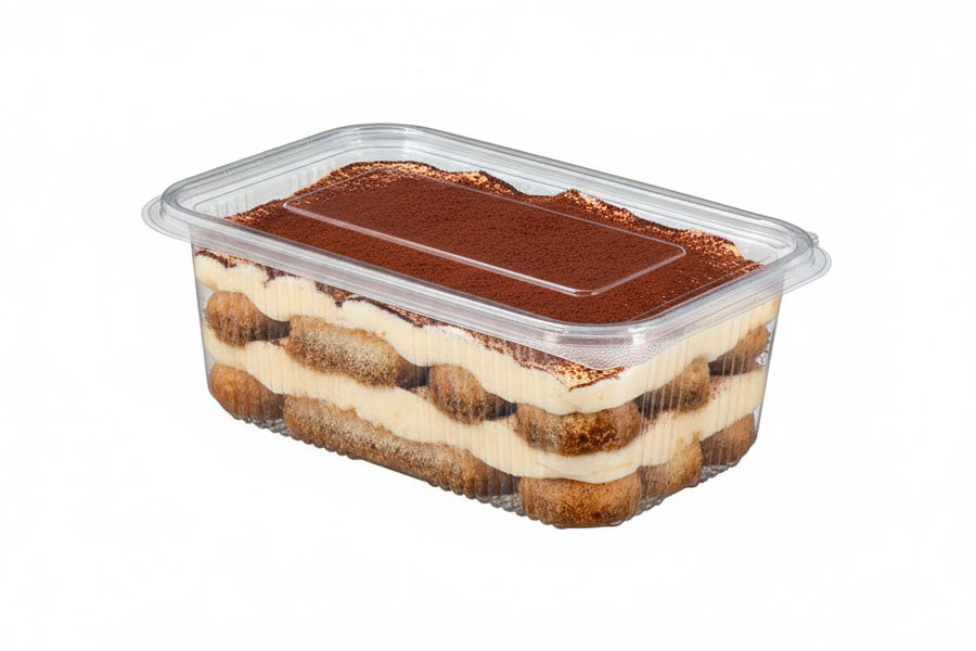 Envase Tapa Bisagra -RPET- 1.000cc. (4pq x 100ud.)
