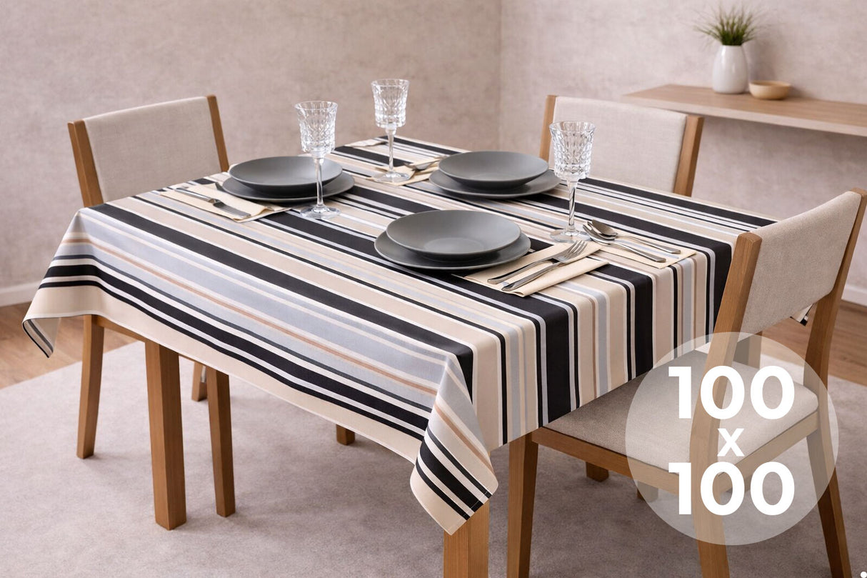 Mantel Extratela Alba Plus 100x100cm Rayas (Confeccionado a 96x96cm)