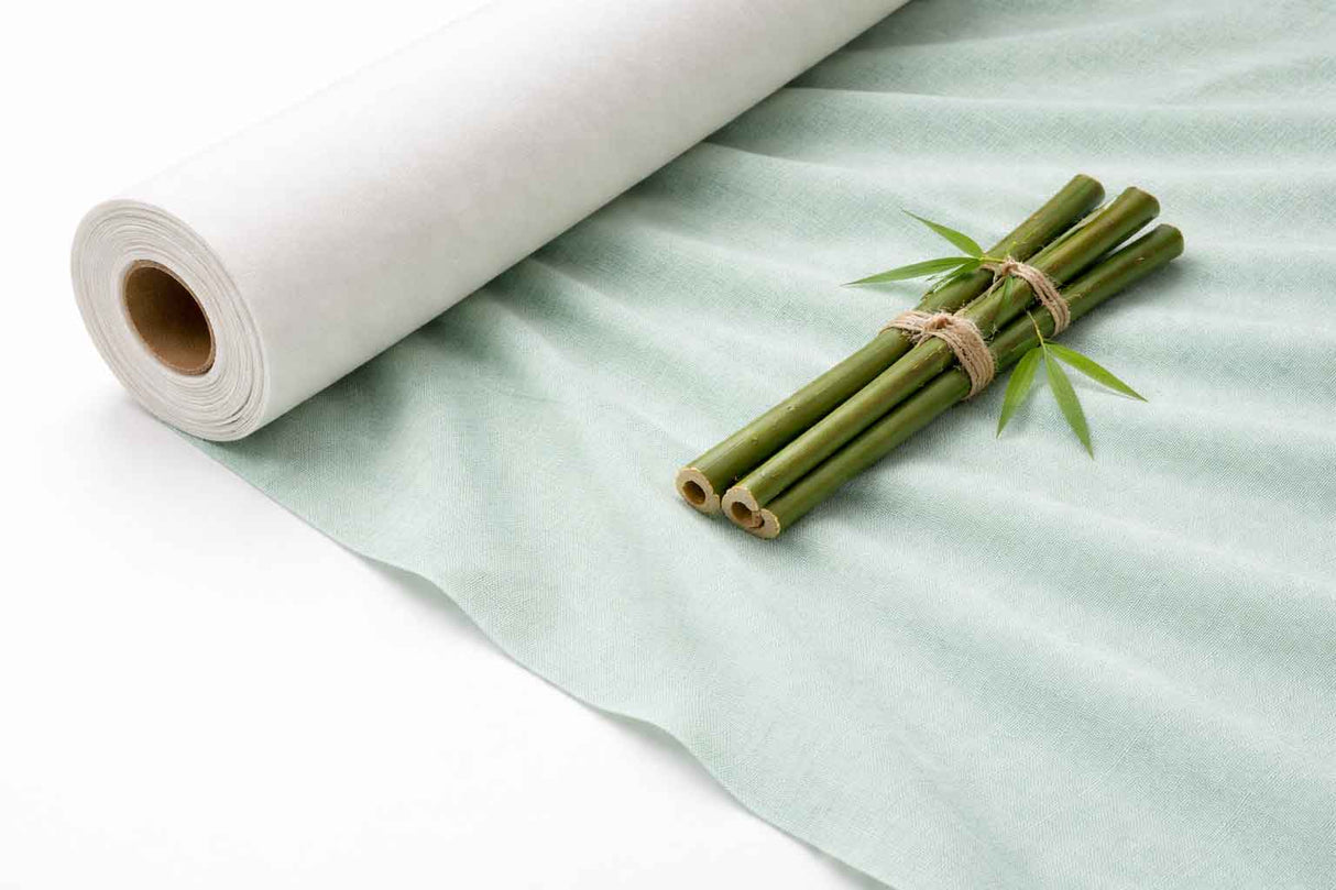 Rollo Mantel Bambulux 1x25m Blanco Deco. Capri Agua Marina