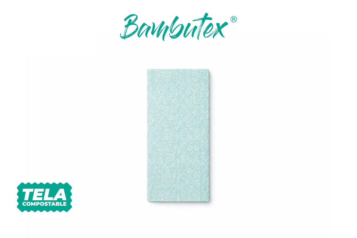 Servilleta Bambutex 40x40cm Pleg. 1/8 Deco. Esparta Turquesa, 400uds