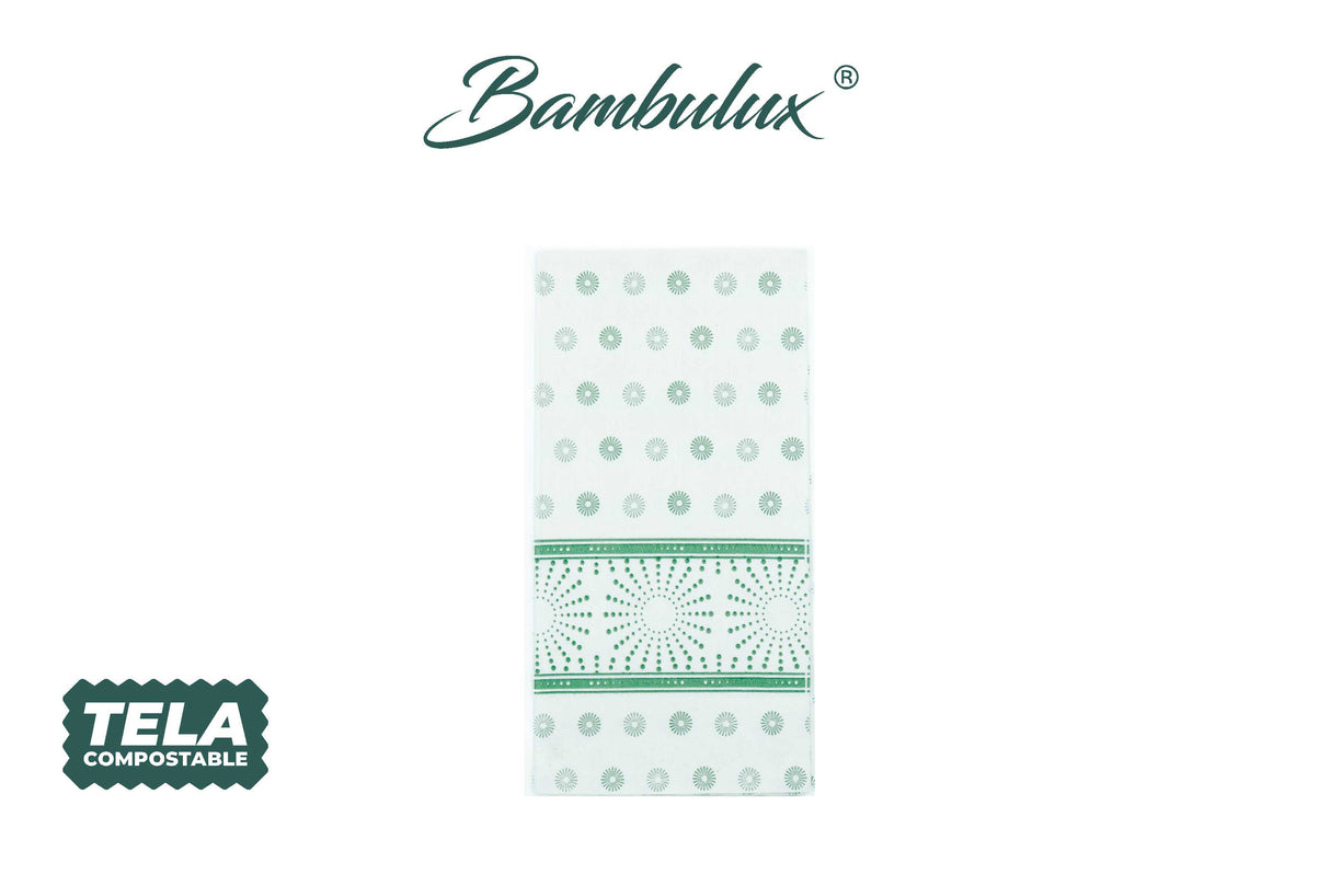 Servir. Bambulux 48x48 Pl. 1/8 300uds Blanc Déco. Esferas Vert