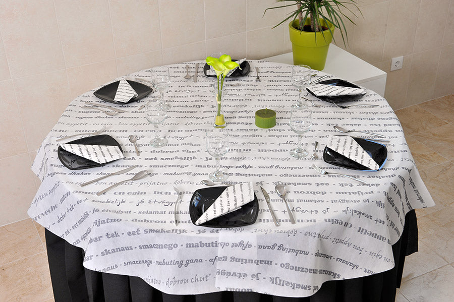 ;Nappe Novotex Blanche 120x120 150u Deco Buen Prov (Noir) OUTLET