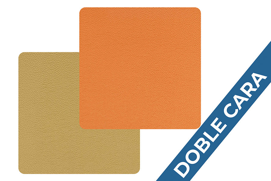 Posavasos Polipiel Cuadrado 10x10cm Verde-Naranja (10pq x 6uds)