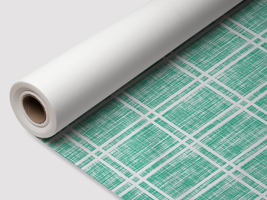 Rollo Mantel Bambulux 1x25m Blanco Deco. Menorca Agua Marina