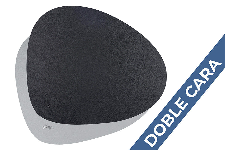 Mantel Polipiel Ovalado 37x43cm Gris-Negro (12pq x 12uds)