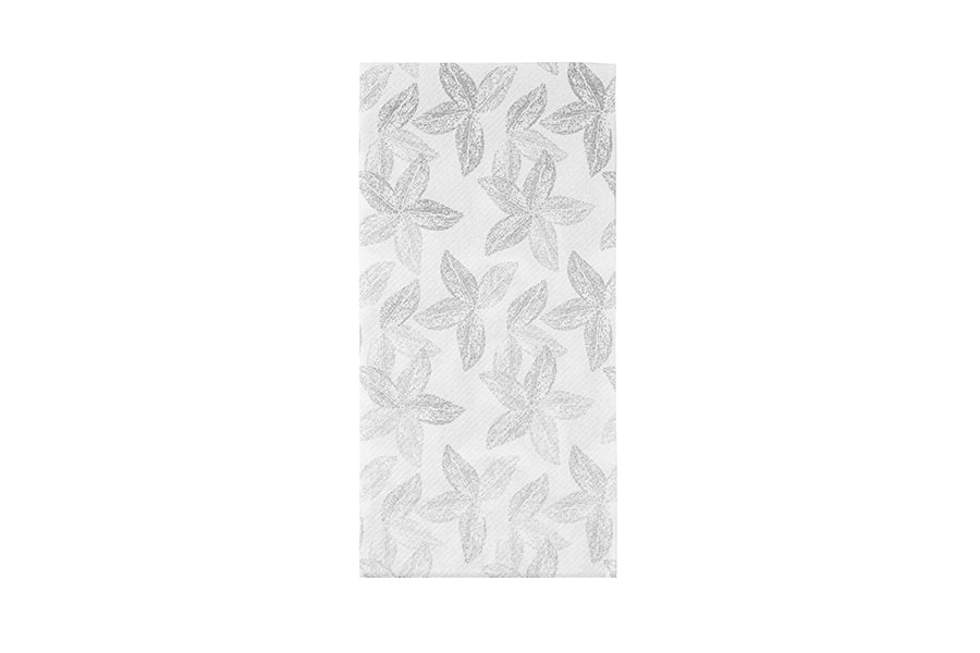 Servilleta Air Soft 40x40cm Pleg. 1/8 Deco. Leaf Gris, 480uds