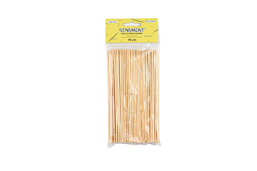 Palillo Pincho Bambú 15cm (20pq x 100uds)