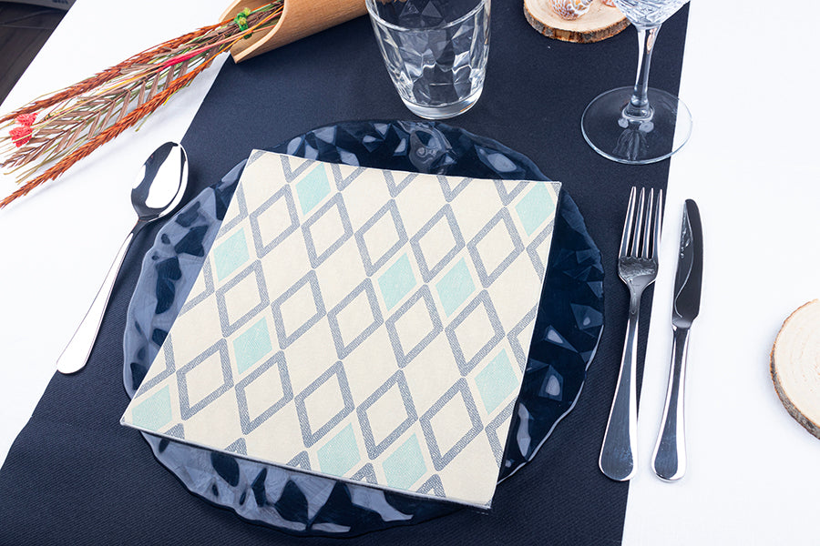 Servilleta Bambulux 40x40cm Deco. Tresmall Azul, 480uds