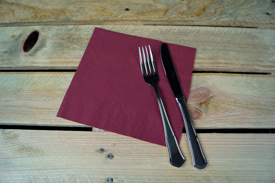 Servilleta 40x40cm Burdeos 2 Capas, 50uds 24paq