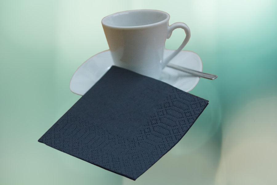 Servilletas 20x20cm Negro Cenefa, 100uds 60pq