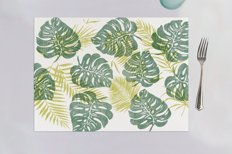 Mantel Papel 30x40cm 40gr E Blanco Deco. Monstera, 1.000uds (2x500)