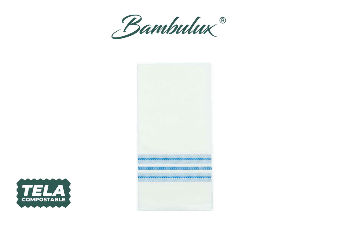Servilleta Bambulux 48x48cm Pleg. 1/8 Deco. Horizonte Azul, 300uds