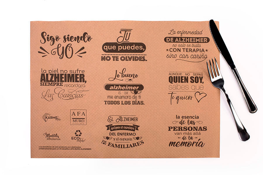 Manteles Solidarios 30x40cm 40gr Eco Nature AFA, 1000uds