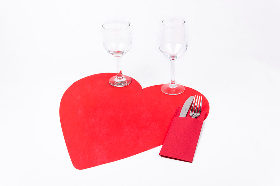 Novotex Heart-Shaped Tablecloth 42x42 250 units Red