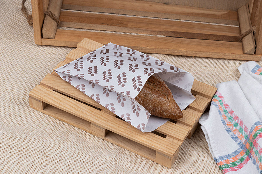 Paper Bags 9+5x32cm 40gr. White Deco. 1,000 pcs. with Spikes.