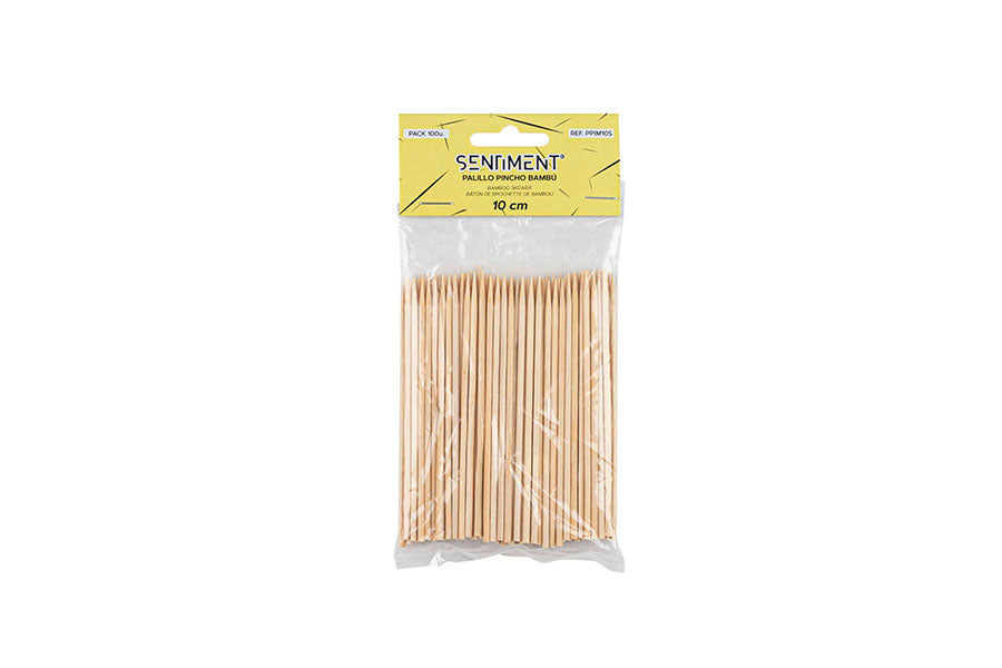 Palillo Pincho Bambú 10cm (20pq x 100uds)