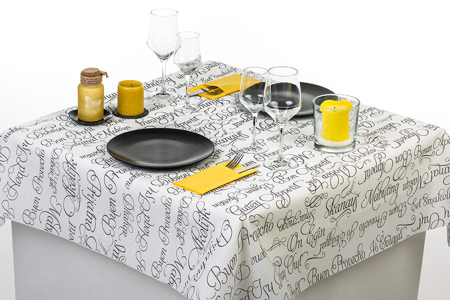 Mantel Novotex 120x120cm Blanco Decorado, 150uds