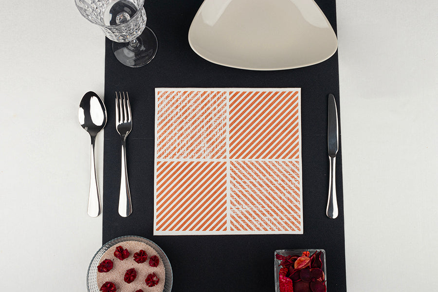 Servilleta Bambulux 40x40cm Deco. Diagonal Terra, 480uds