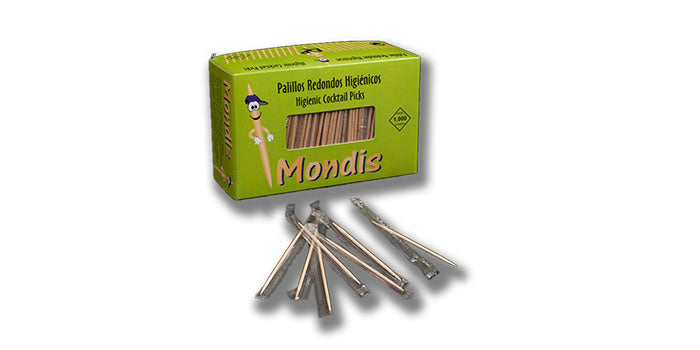 Round toothpicks with cellophane cover