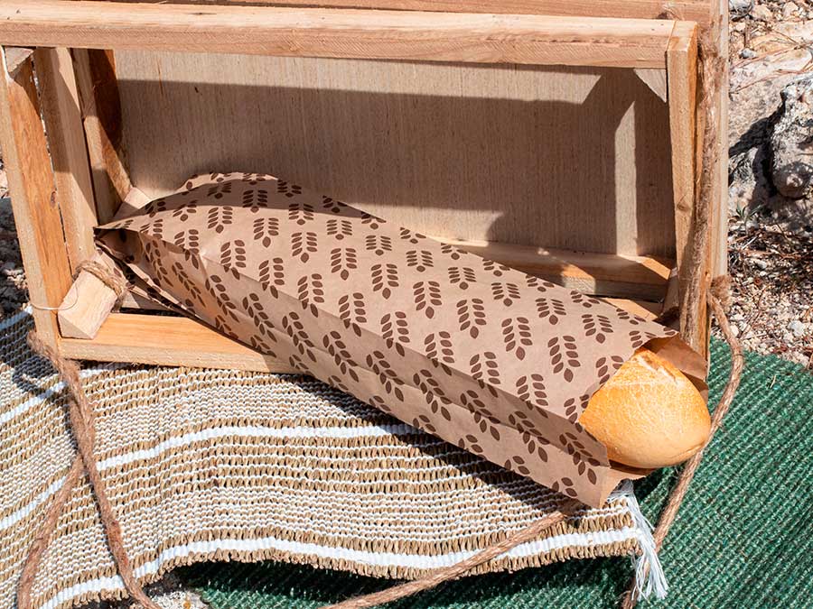 Bolsa Papel 9+5x50cm 35gr Kraft Deco. Espigas, 1.000uds