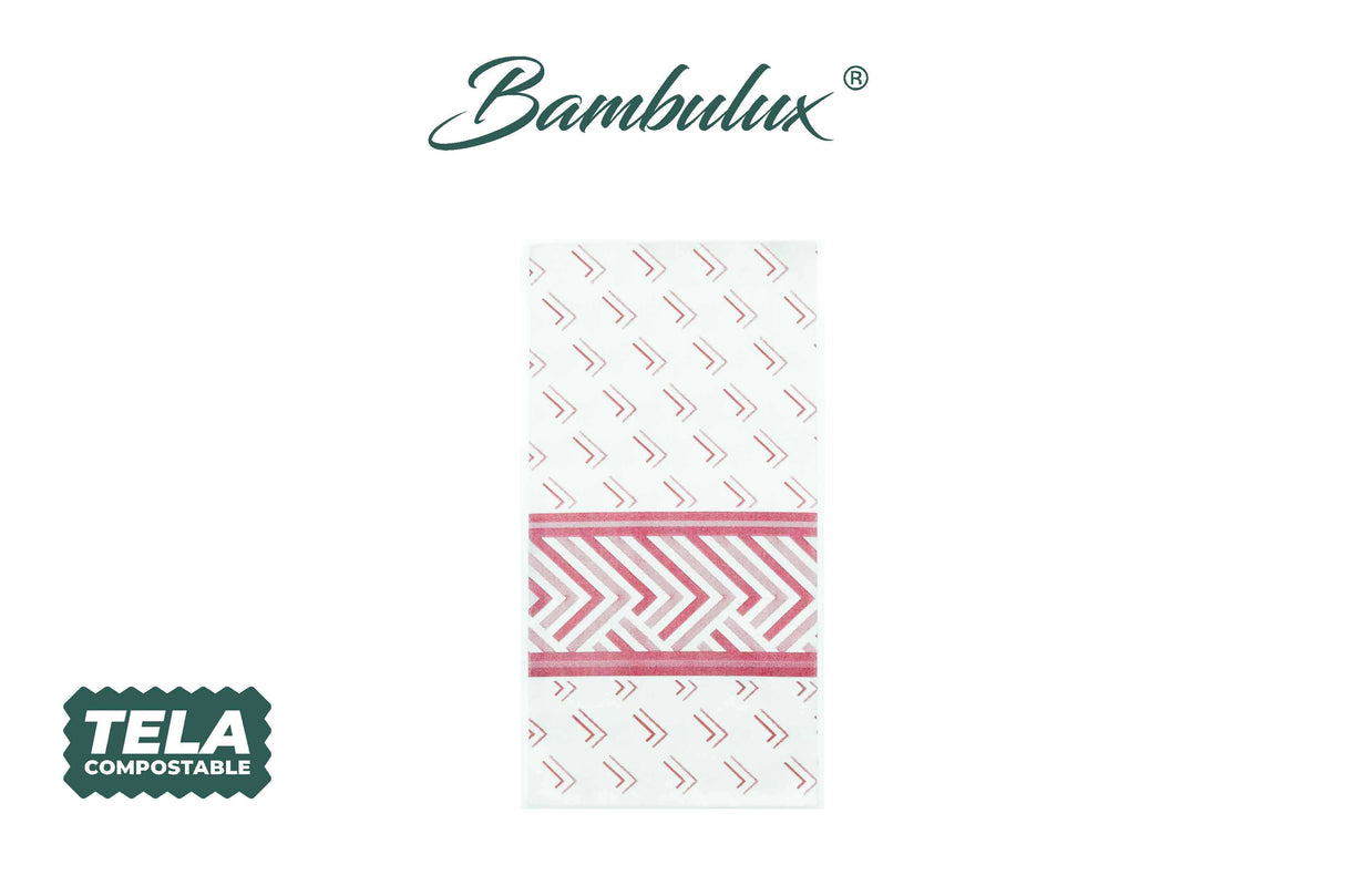Servilleta Bambulux 48x48cm Pleg. 1/8 Deco. Square Burdeos, 300uds