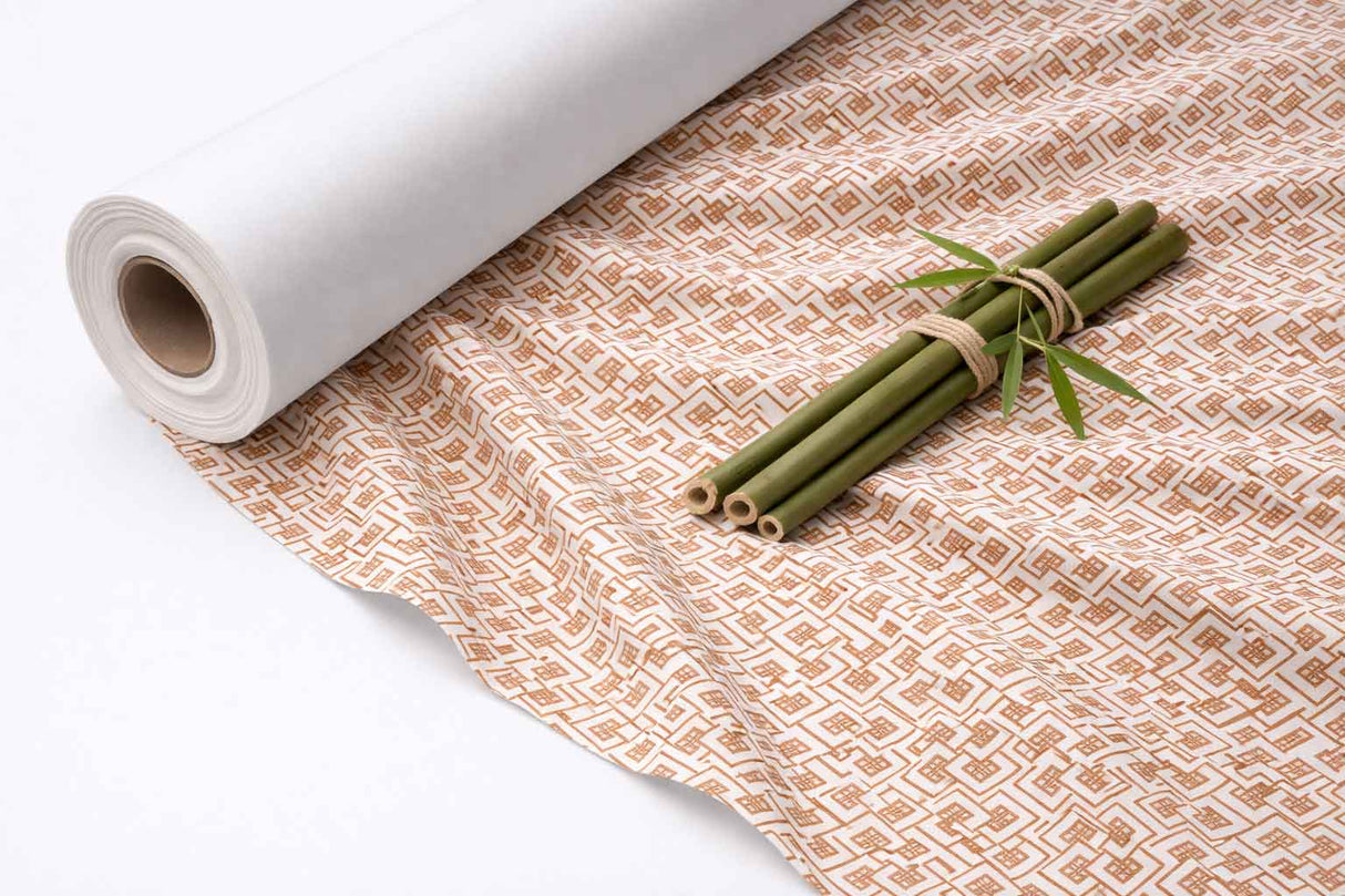 Rollo Mantel Bambulux 1x25m Blanco Deco. Montecarlo Terra