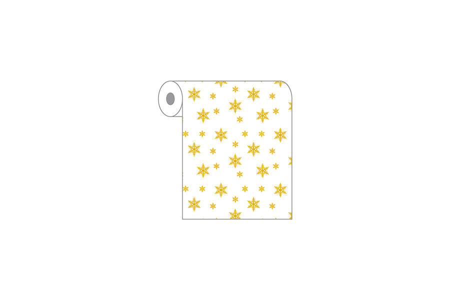 Rollo Novotex 0,40x48m Prec. 30cm Blanco Deco. Estrellas (Tinta Oro)