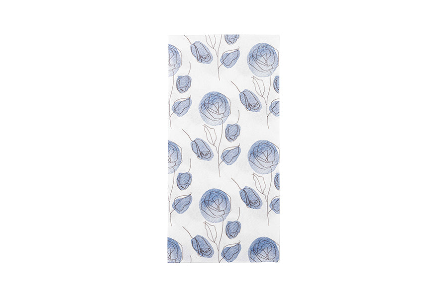 Servilleta Air Soft 48x48cm Pleg. 1/8 L Blanca Deco. Cotó Azul, 360uds