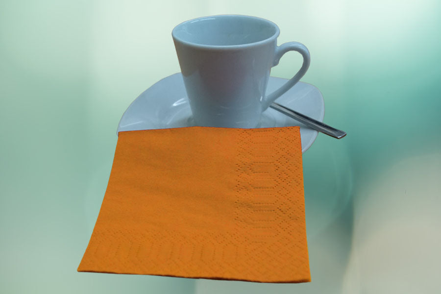 Servilletas 20x20cm Naranja Cenefa, 100uds 60pq