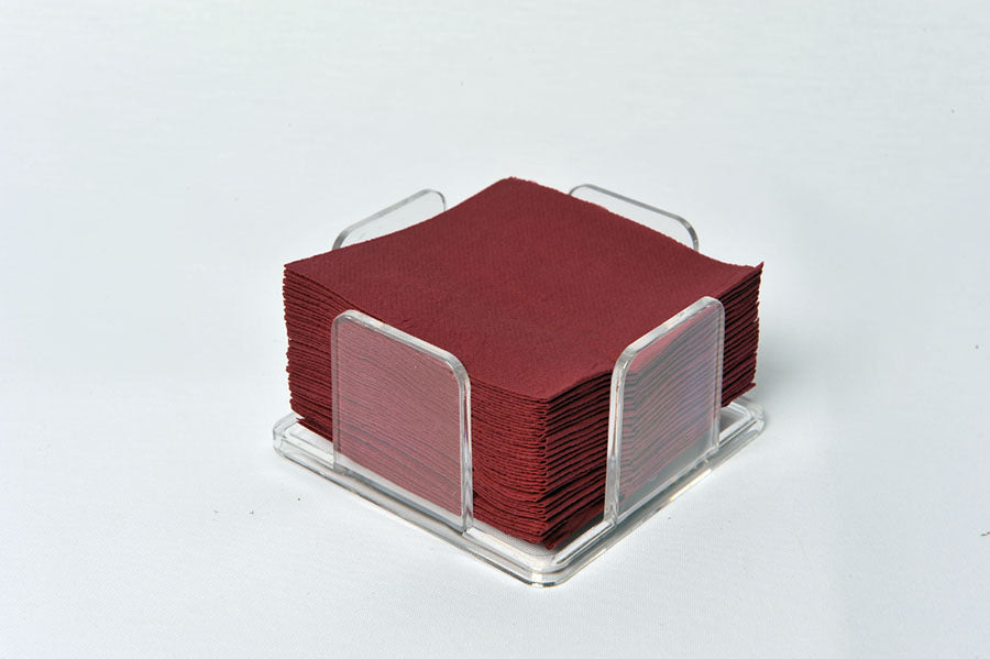 Servilletas Punta Punta 20x20cm Burdeos, 100uds 30pq
