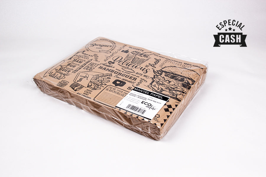 Mantel papel 30x40cm 40gr Eco Nature Deco. Burguer, 1.000uds (2x500)