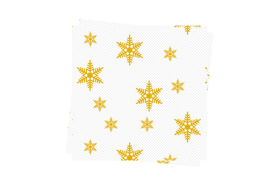 Servilleta Punta Punta 40x40cm Blanco Deco. Estrellas (Tinta Oro), 600uds