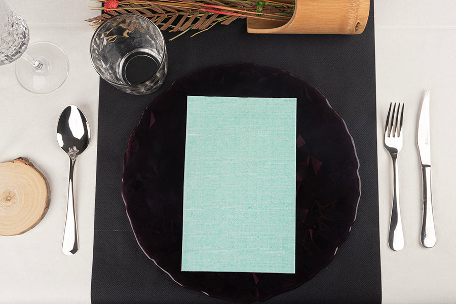 Servilleta Bambulux 30x48cm Pleg. 1/4 Deco. Capri Agua Marina, 480uds