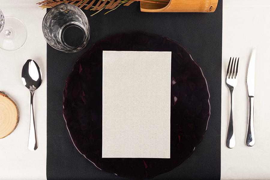 Servilleta Bambulux 30x48cm Pleg. 1/4 Deco. Capri Gris, 480uds