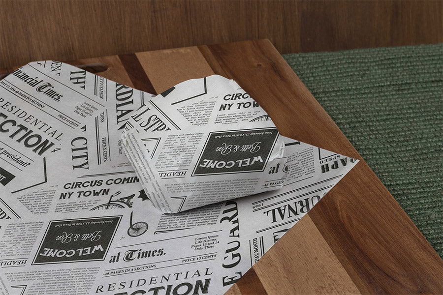 Formato Papel Antigrasa 15x15cm 35gr Blanco Deco. Prensa, 12.000uds (Fast Food)