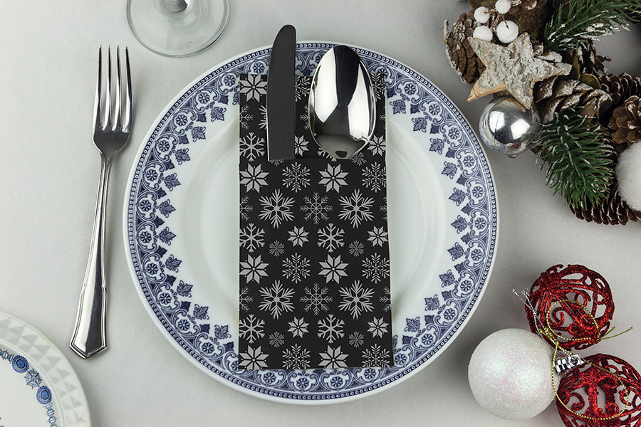 Kanguro Air Soft 40x40cm Negro Deco. Estrellas Tinta Blanca, 240uds