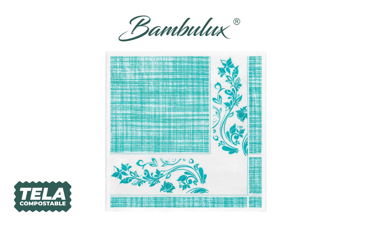 Servilleta Bambulux 48x48cm Deco. Venecia Agua Marina, 240uds