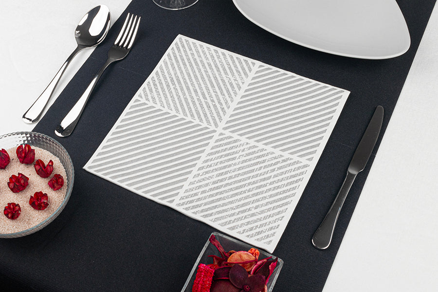 Serv. Bambulux 48x48cm 240 units Deco. Gray Diagonal