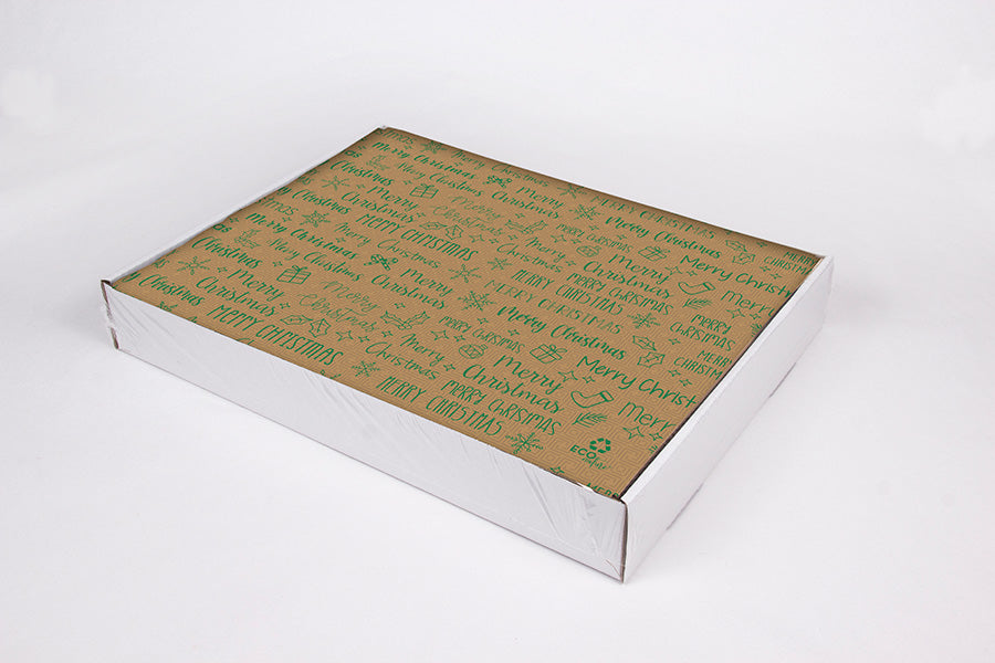 Mantel Papel 30x40cm Eco Nature Deco. Merry Christmas (Tinta Verde), Estuche de 500uds