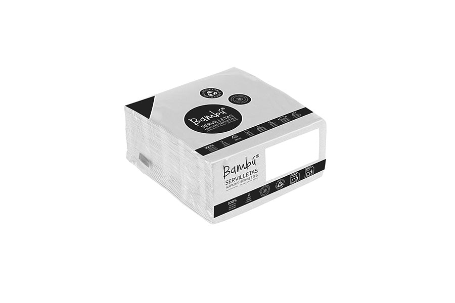 Servilleta Punta Punta 38x38cm Blanco, 50uds 24paq