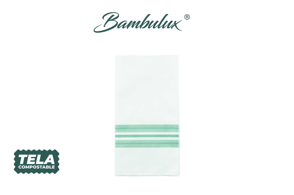 Servilleta Bambulux 48x48cm Pleg. 1/8 Deco. Horizonte Verde, 300uds