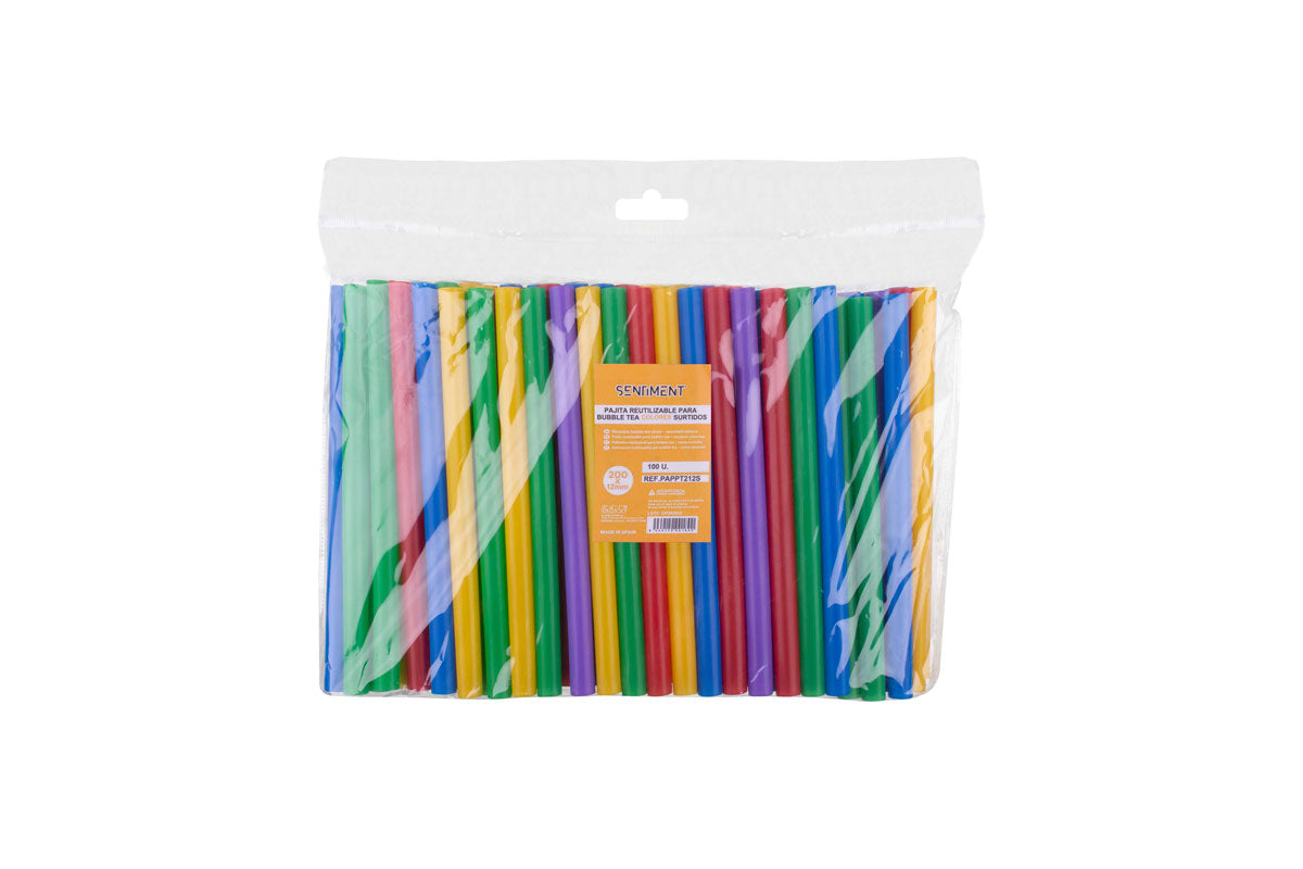 Pajita 200x12mm PP Reutilizable Bubble Tea