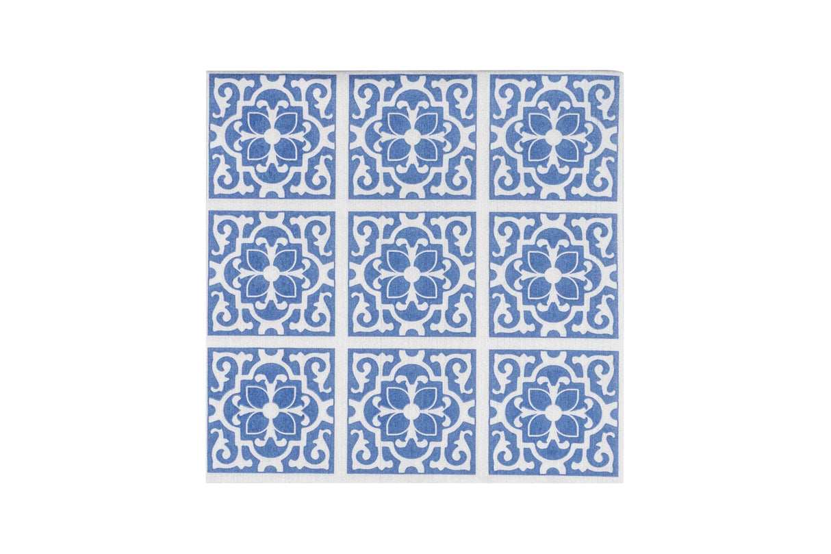 Servilleta Bambutex 40x40cm Deco. Azulejo Azul, 600uds