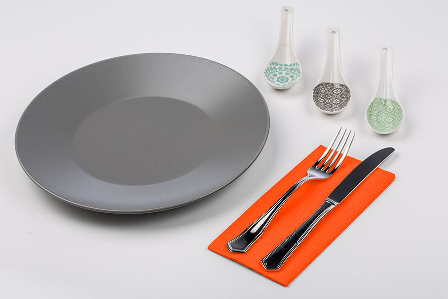 Servilleta Punta Punta 40x40cm Pleg. 1/8 Naranja, 30uds 40pq