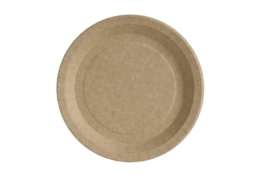 Plato Cartón Kraft Antigrasa 18cm 195gr, 50uds (Mod. Europa)